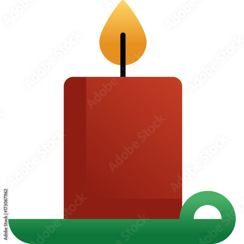 Christmas Candle Flat Vector Icon