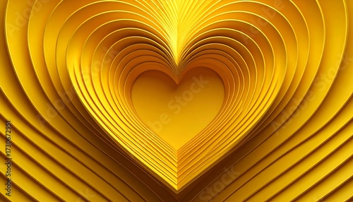 Golden heart shape abstract design