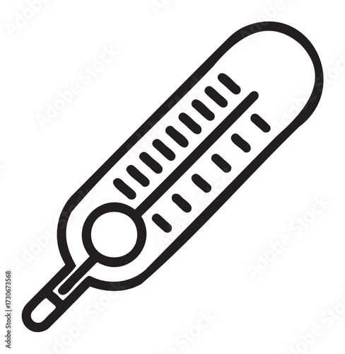 Analog thermometer icon in black and white design - stock vector