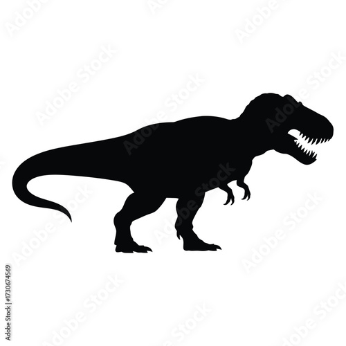 Silhouette of a tyrannosaurus rex dinosaur in profile