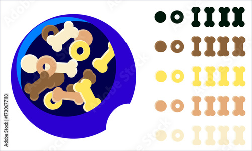 Pet treats and kibble in bowl