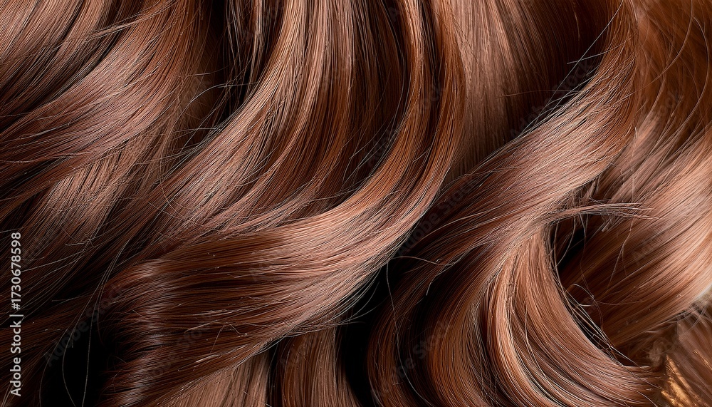 Naklejka premium smooth wavy brown hair texture close up