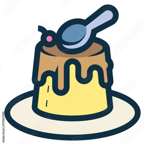 caramel custard pudding icon