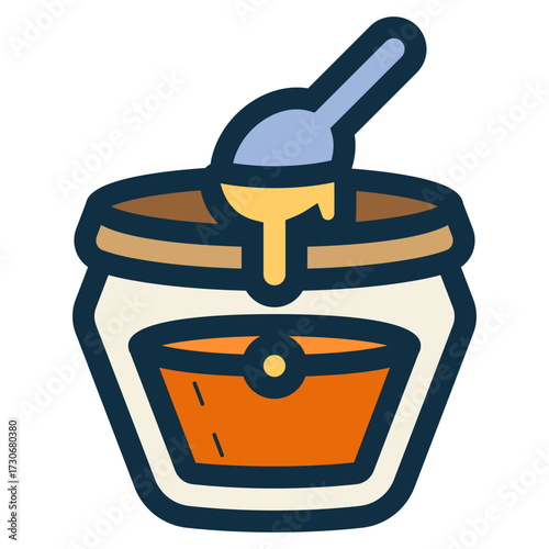 honey jar with spoon icon