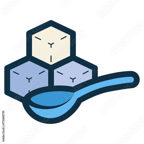 sugar cubes stack with spoon icon