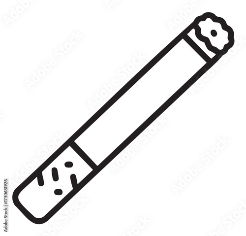 Black and white toothbrush drawing with simple line art style - stock vector