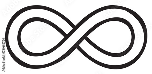 Black infinity symbol on white background: simple and timeless design - stock vector