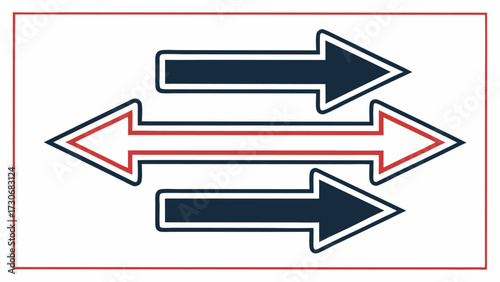 Horizontal arrows pointing in opposite directions movement