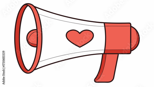 Megaphone with a heart symbol bullhorn announcement