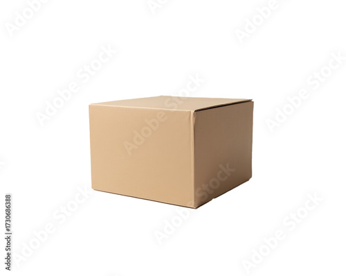 Closed Cardboard Shipping Box – Brown Packaging Carton for Delivery, Moving, and Storage PNG
