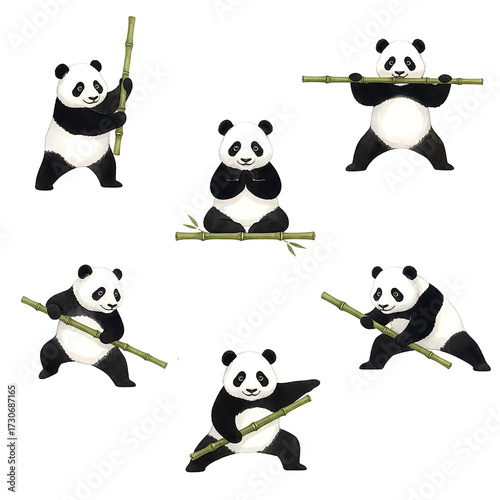 Panda samurai bambo