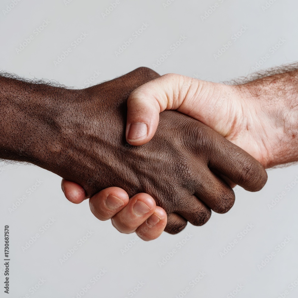 Fototapeta premium Close-up of diverse hands shaking