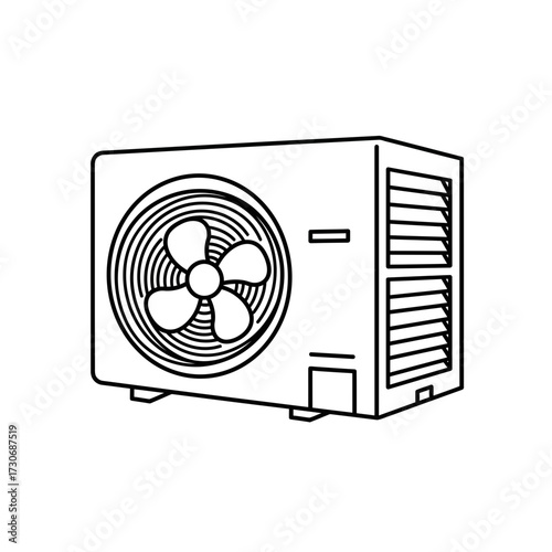 Air Conditioner Outdoor Unit Icon – HVAC Cooling System Illustration