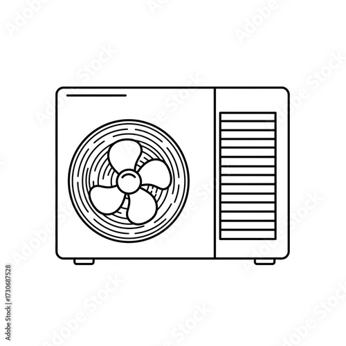 Air Conditioner Outdoor Unit Icon – HVAC Cooling System Illustration