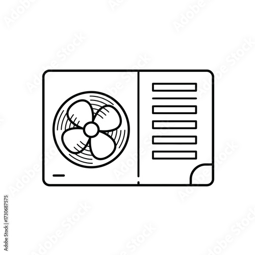 Air Conditioner Outdoor Unit Icon – HVAC Cooling System Illustration