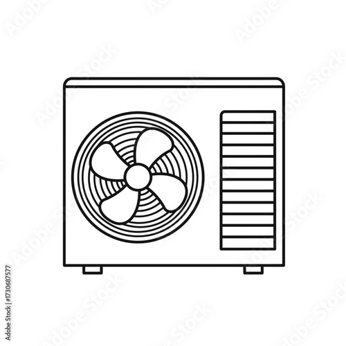 Air Conditioner Outdoor Unit Icon – HVAC Cooling System Illustration