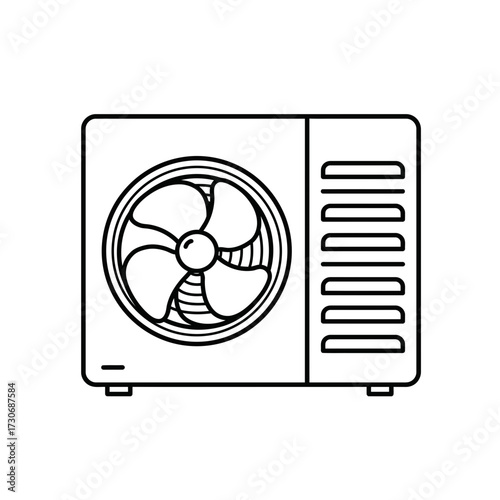Air Conditioner Outdoor Unit Icon – HVAC Cooling System Illustration