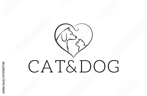 Cat and dog logo for the business symbol.
