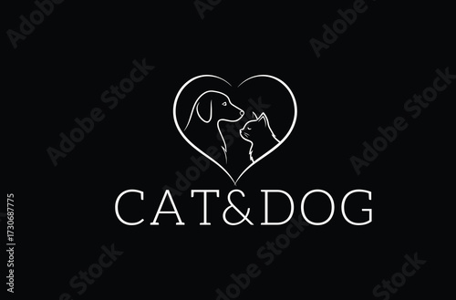 Cat and dog logo for the business symbol.

