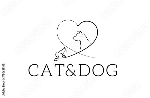 Cat and dog logo for the business symbol.
