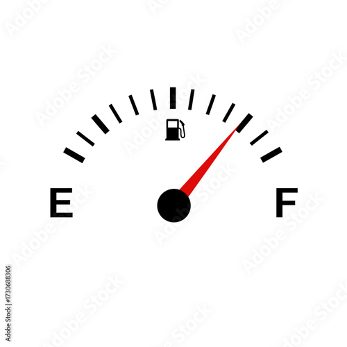 Fuel Gauge Showing Near Full Tank – Car Dashboard Gas Indicator