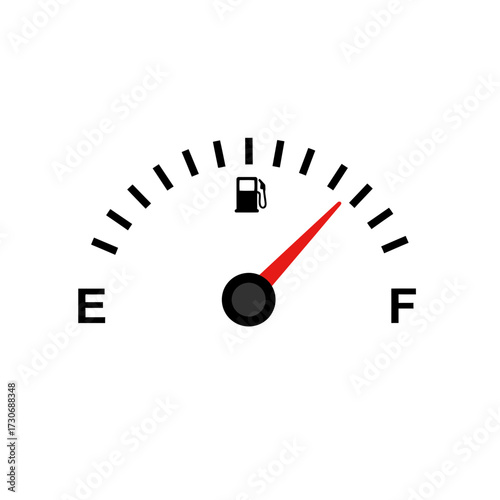 Fuel Gauge Showing Near Full Tank – Car Dashboard Gas Indicator