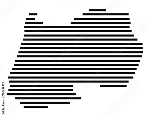 Symbol Map of the city Unterföhring (Bayern, Germany) showing the area of the city with just a few black horizontal lines