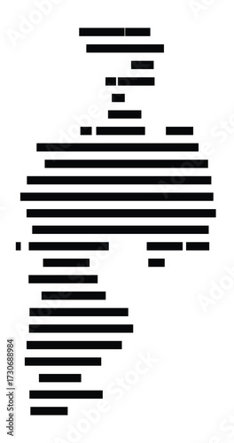 Symbol Map of the city Wandlitz (Brandenburg, Germany) showing the area of the city with just a few black horizontal lines