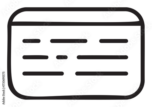 Minimalist black line credit card design with obscure details - stock vector