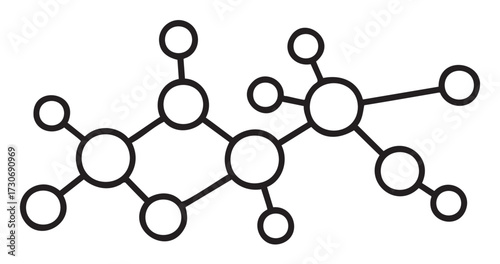 Simplified structural formula of a hydrocarbon molecule with multiple carbon and hydrogen atoms - stock vector