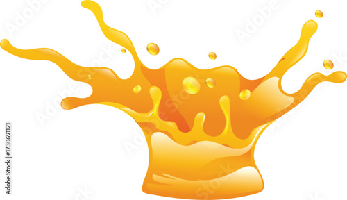 vector illustration of a mango splash liquid