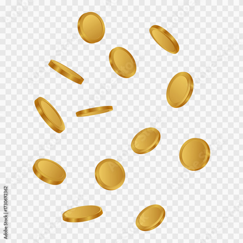 falling gold coins transparent png