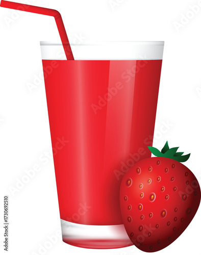 glass of strawberry juice