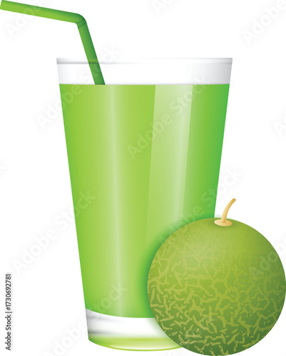 glass of fresh juice on white background