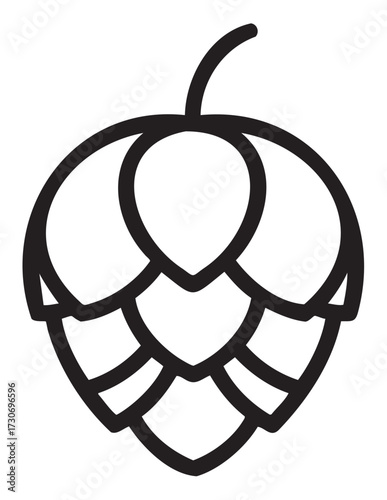 Stylized black and white celtic knot beer hop design - stock vector