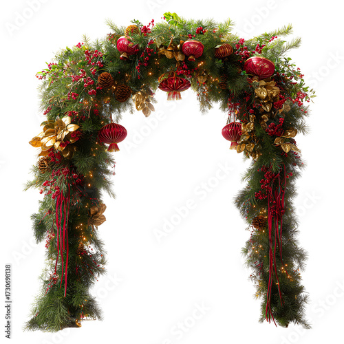 christmas wreath isolated on white