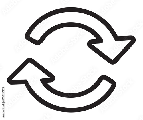 Black and white refresh arrow symbol design - stock vector