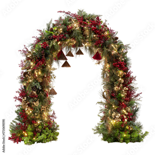 christmas wreath on white background