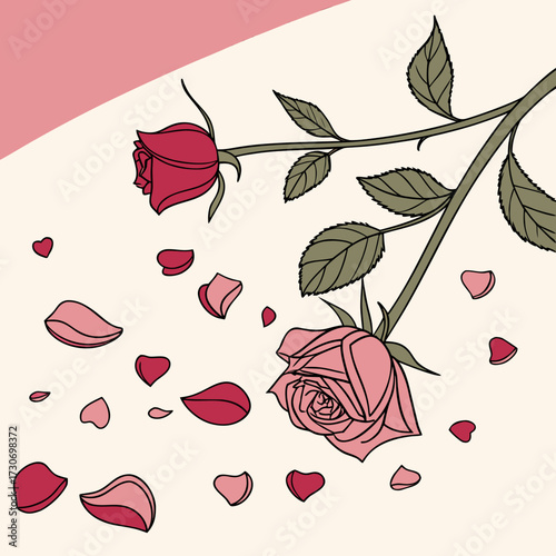 La nature florale et homogène de cette illustration de plantes et fleurs roses s'exprime dans une conception de papier peint de printemps vintage décoration art vecteur