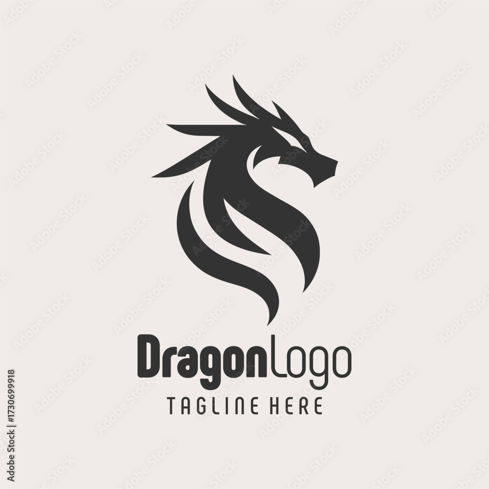 Fototapeta premium Futuristic Dragon Branding Logo Design