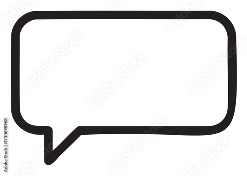 Empty speech bubble isolated on white background with black outline - stock vector
