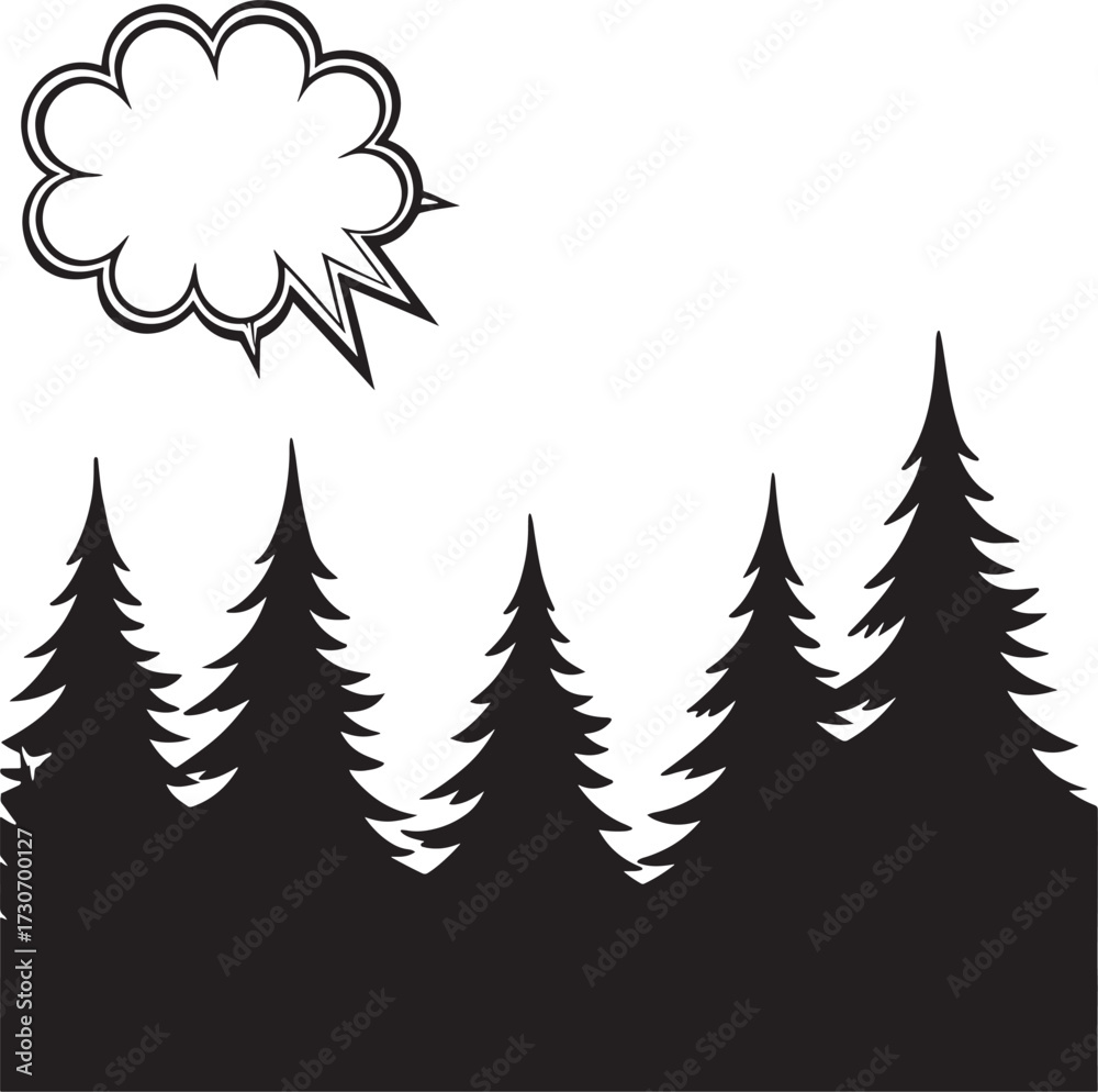 Obraz premium set of vector trees