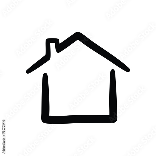 Minimalist House Outline Illustration. Clean, elegant sketch of a residence. This symbolic graphic signifies comfort, safety, and a sense of belonging, ideal for property themes.