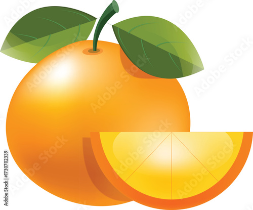 fresh orange fruit with white backgraund 