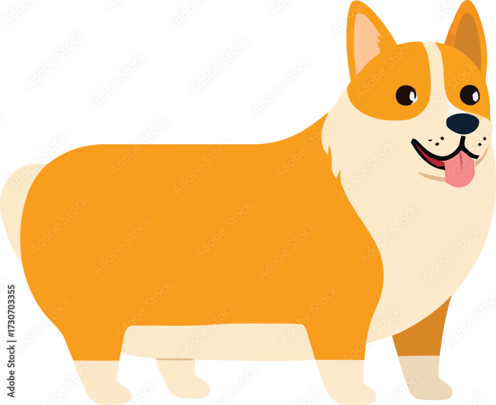 Fototapeta premium Cute cartoon a illustrator vector Corgi