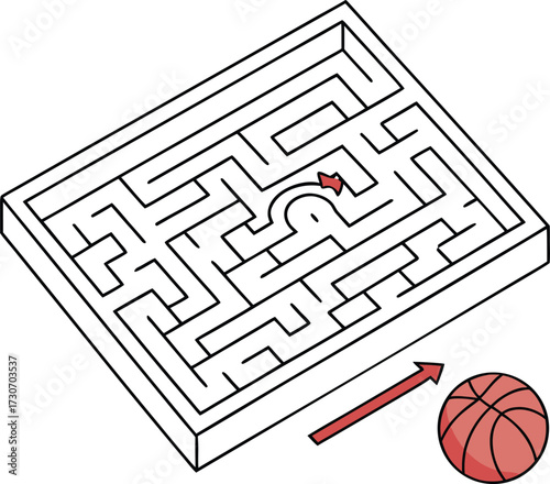 Basketball trajectory and physics concept on a dark canvas isolated on transparent background