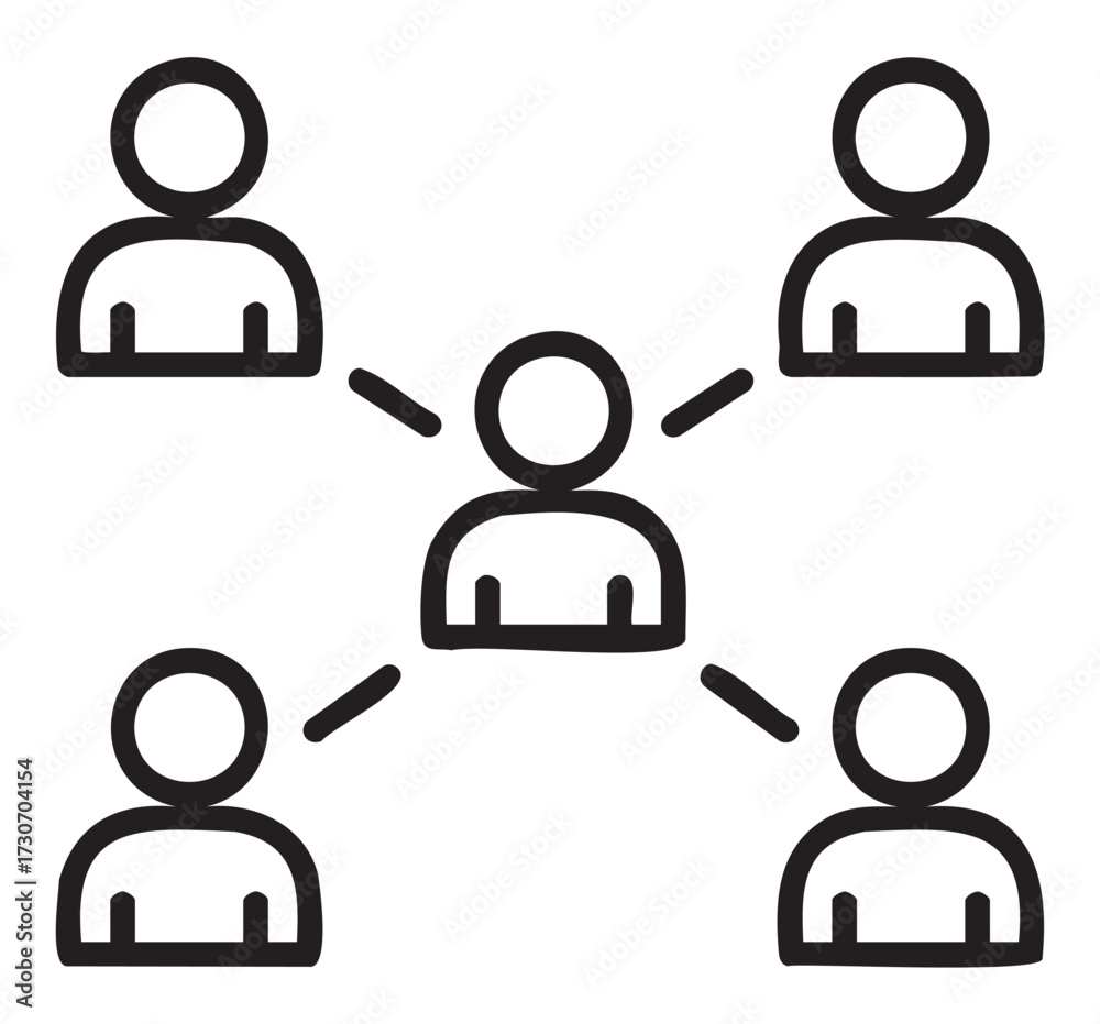 Fototapeta premium Simple network illustration with central connection - stock vector