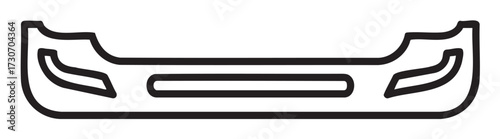Simple black and white canoe illustration outline - stock vector