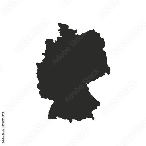Germany map icon isolated on white background. Vector illustration