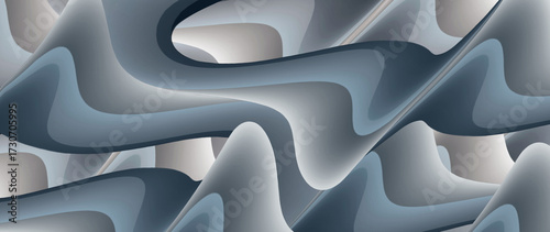 Abstract waves in soft pastel tones decorative illustration and vector background